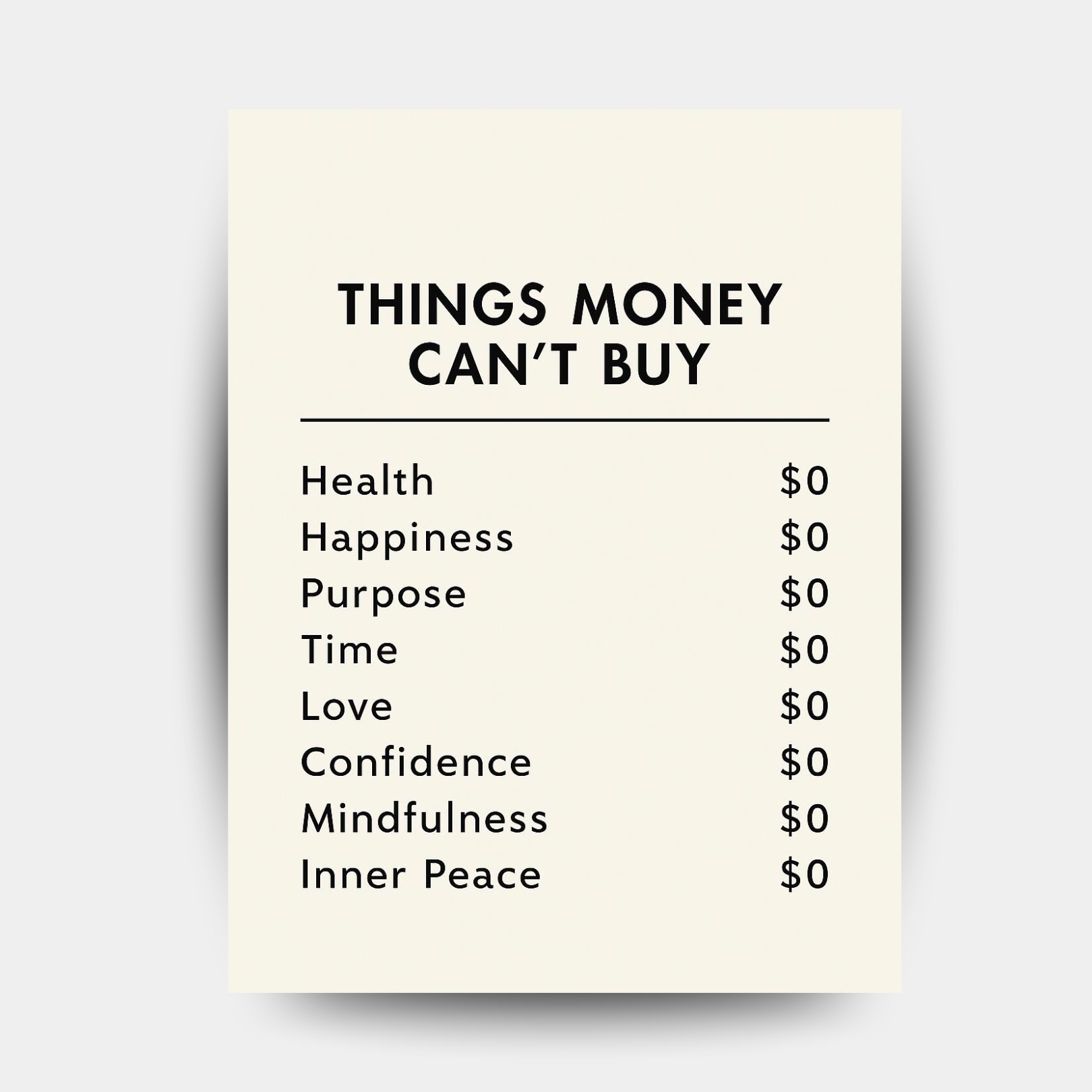 Things Money can't Buy