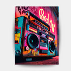 Neon Boombox Art - Fixorashop.in