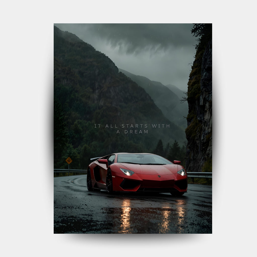 Red Lamborghini-A Dream in Red - Fixorashop.in
