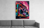 Neon Boombox Art - Fixorashop.in