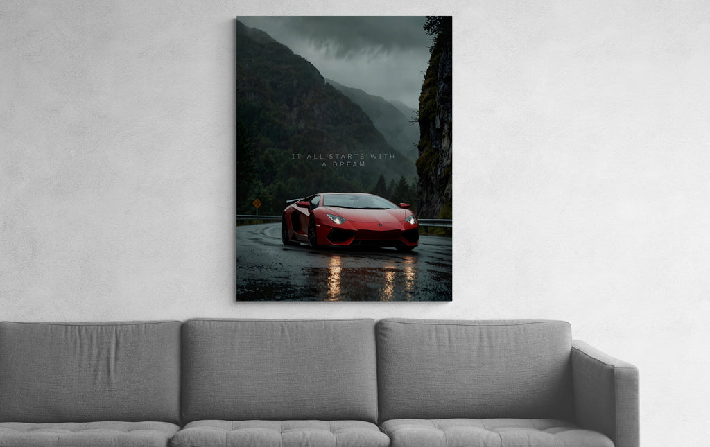 Red Lamborghini-A Dream in Red - Fixorashop.in